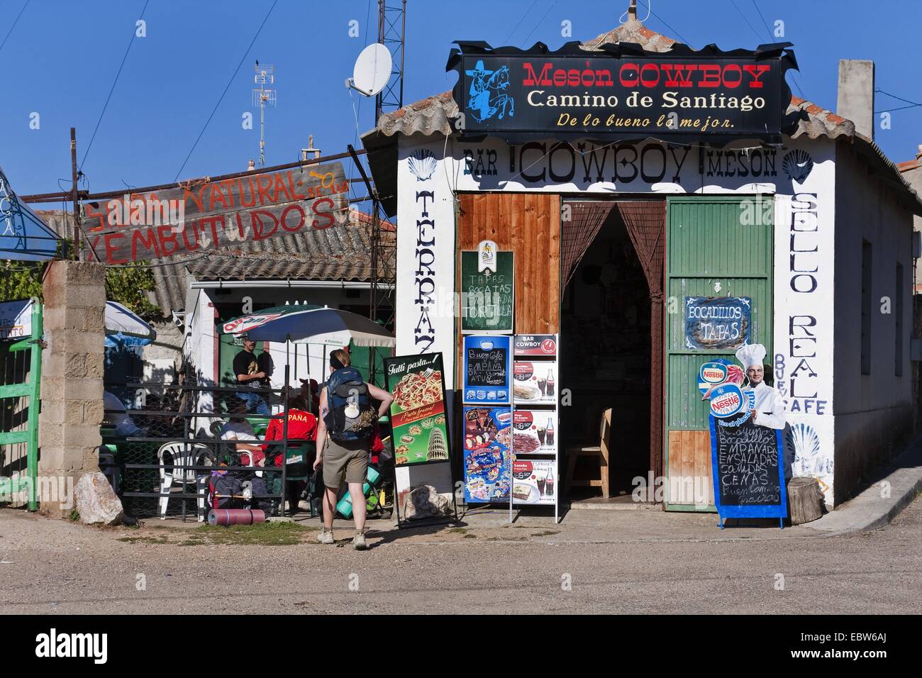 Mes¾N Bar Cowboy, Espagne, Kastilien & Le¾n, Leon, El Ganso Banque D'Images