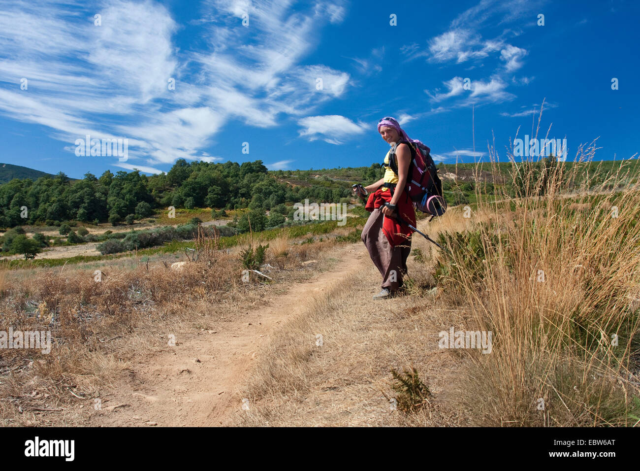 Pèlerinage sur la façon d'Foncebad¾n , Espagne, Le¾n Kastilien und, Leon Banque D'Images