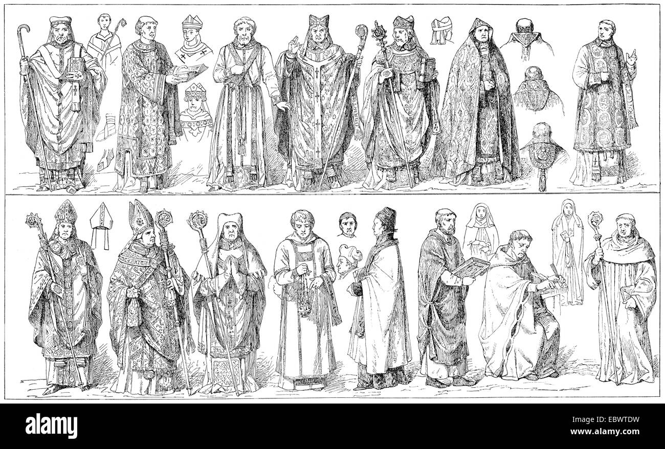 Vêtements médiévaux, des im Mittelalter Banque D'Images