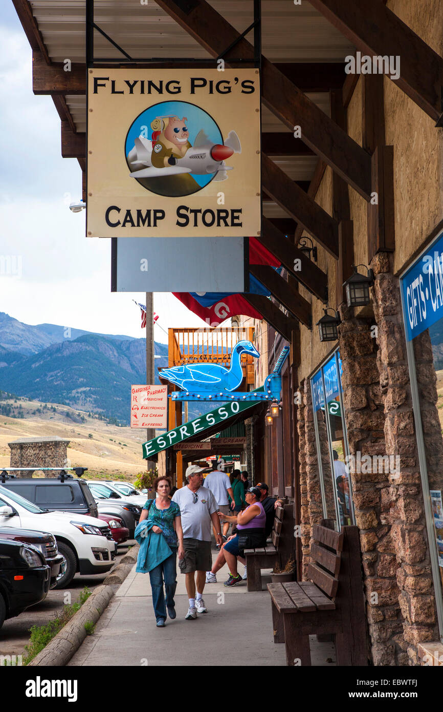 Gardiner, Montana, le nord ouest ville porte du Parc National de Yellowstone. Copyright Dave Walsh en 2014. Banque D'Images