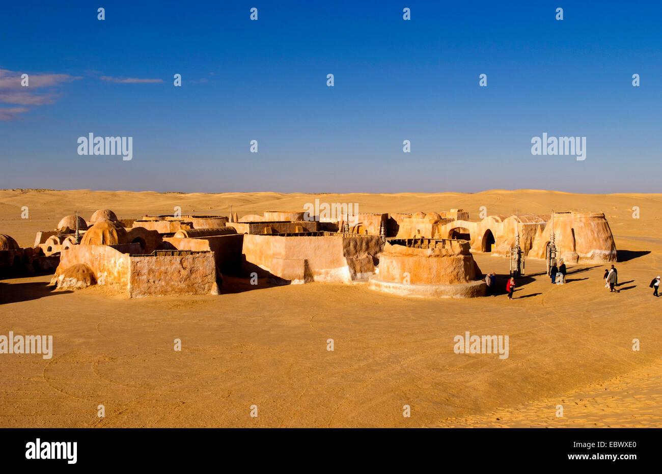 Film célèbre série de films Star Wars en désert du Sahara près de Tozeur, Tunisie Banque D'Images