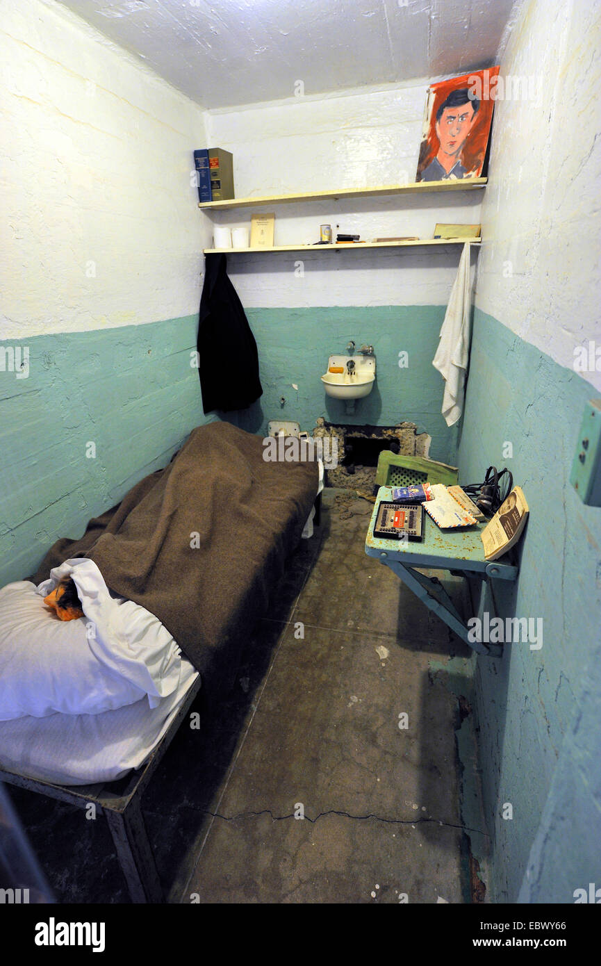 Cellule de prison, aux États-Unis, en Californie, l'île d'Alcatraz Banque D'Images