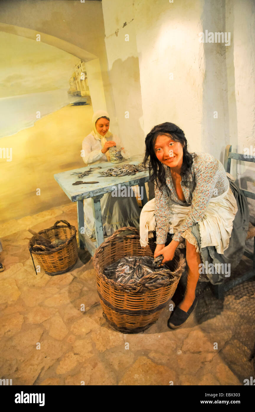 Une exposition de la vie rurale traditionnelle au Bodega El Paratge wine shop et musée situé près de Tossa de Mar et Lloret de Mar, Cos Banque D'Images