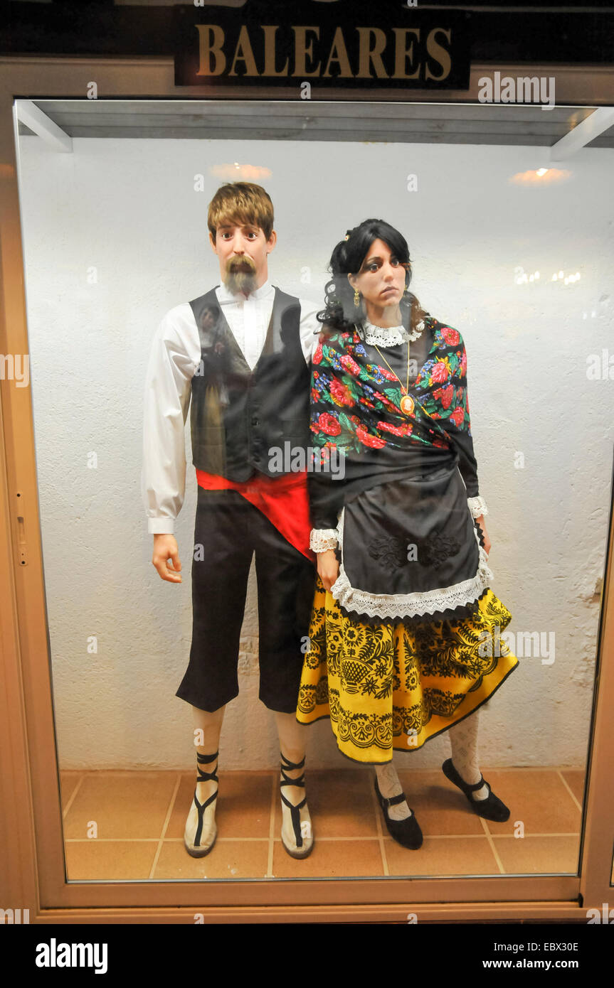 Affichage des vêtements traditionnels espagnols de Canarias Banque D'Images