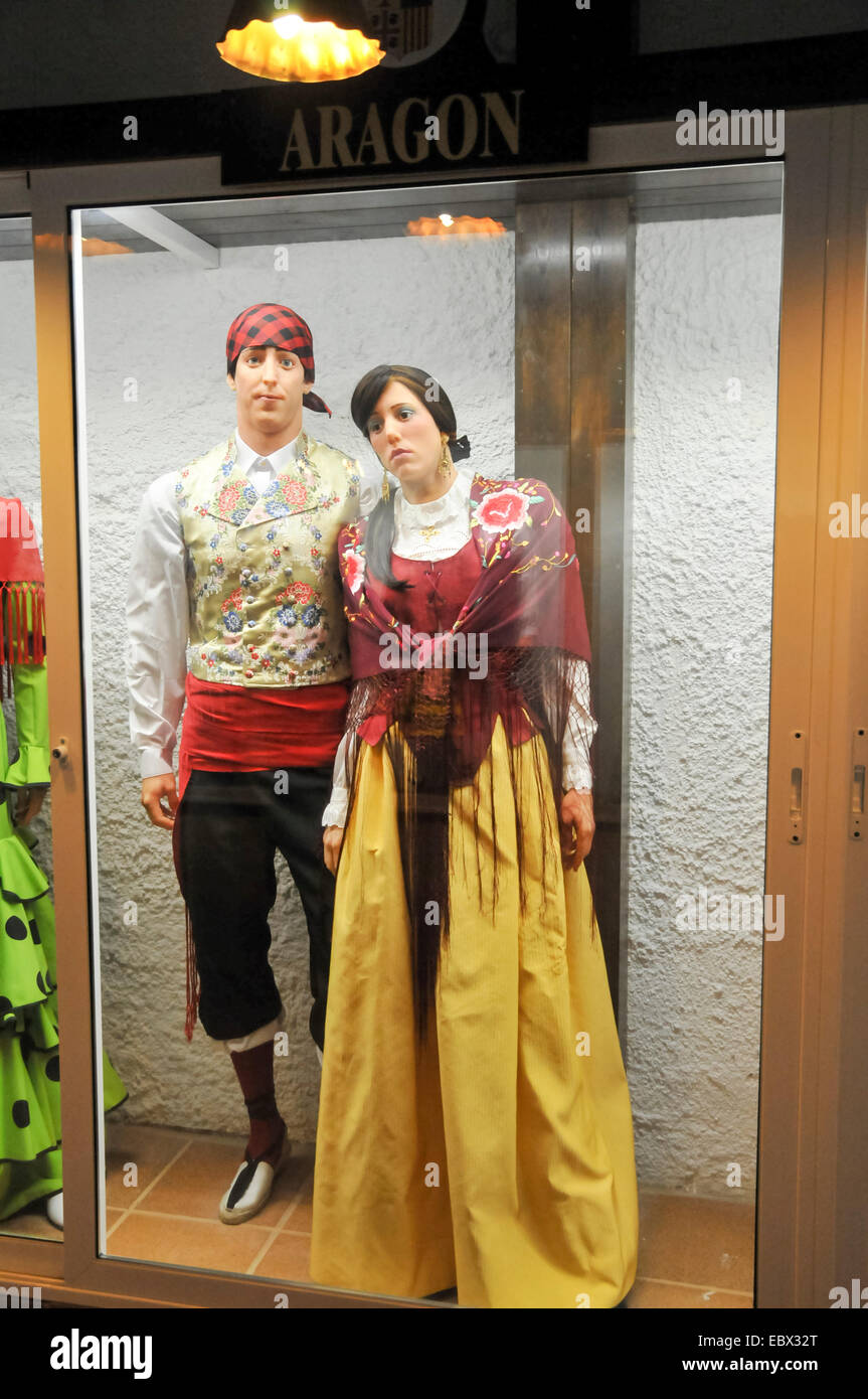 Affichage des vêtements traditionnels espagnols d'Aragon Banque D'Images