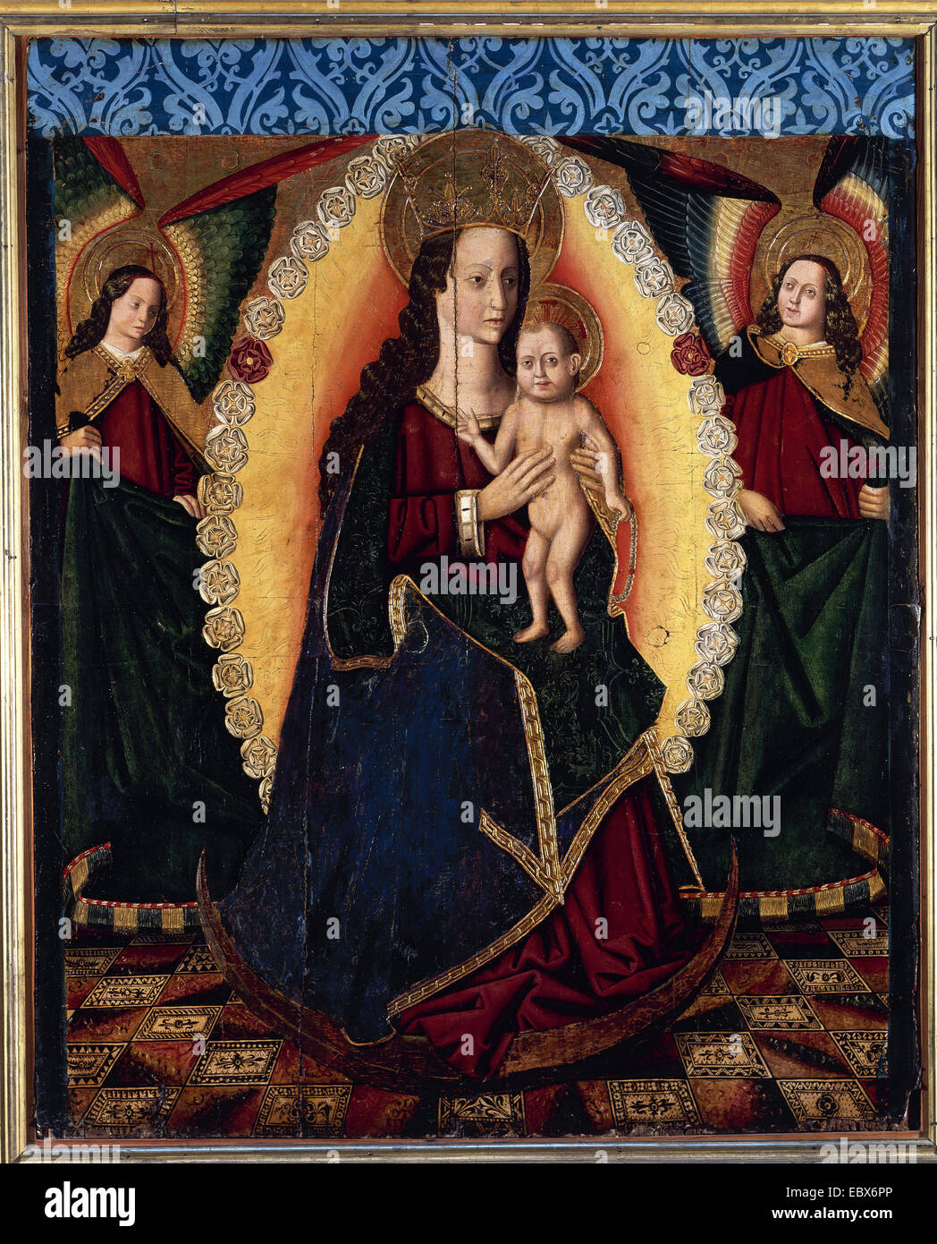 L'art gothique en Espagne. Miguel Jimenez (1462-1505). Notre Dame du Rosaire. La peinture. 1475-1500. Du retable de église saint Pablo, Zaragosa. Musée de Huesca. L'Aragon. L'Espagne. Banque D'Images