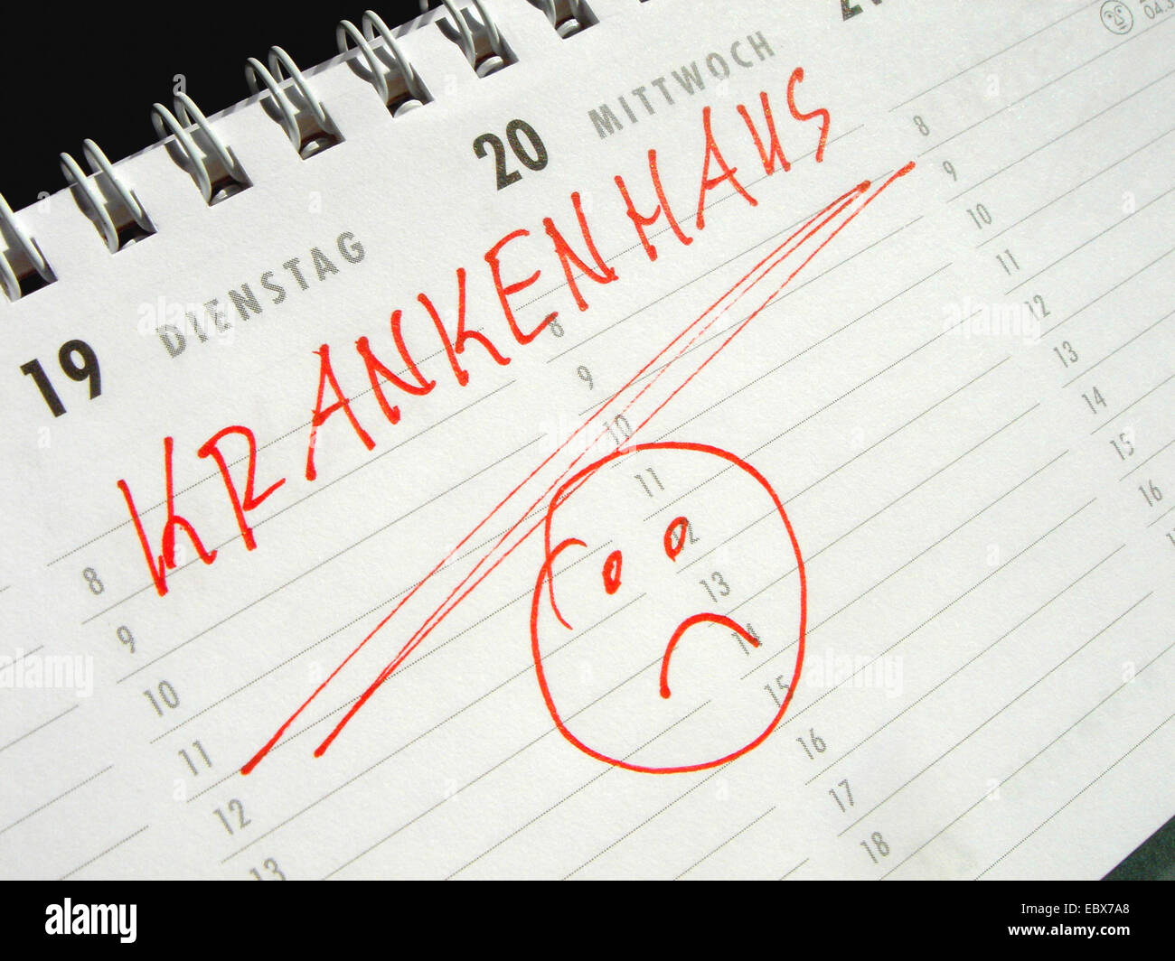 Hôpital - entrée du calendrier Banque D'Images