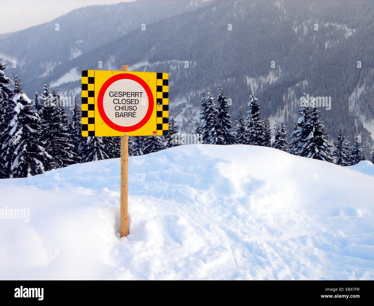 Danger d'avalanches sign Banque D'Images