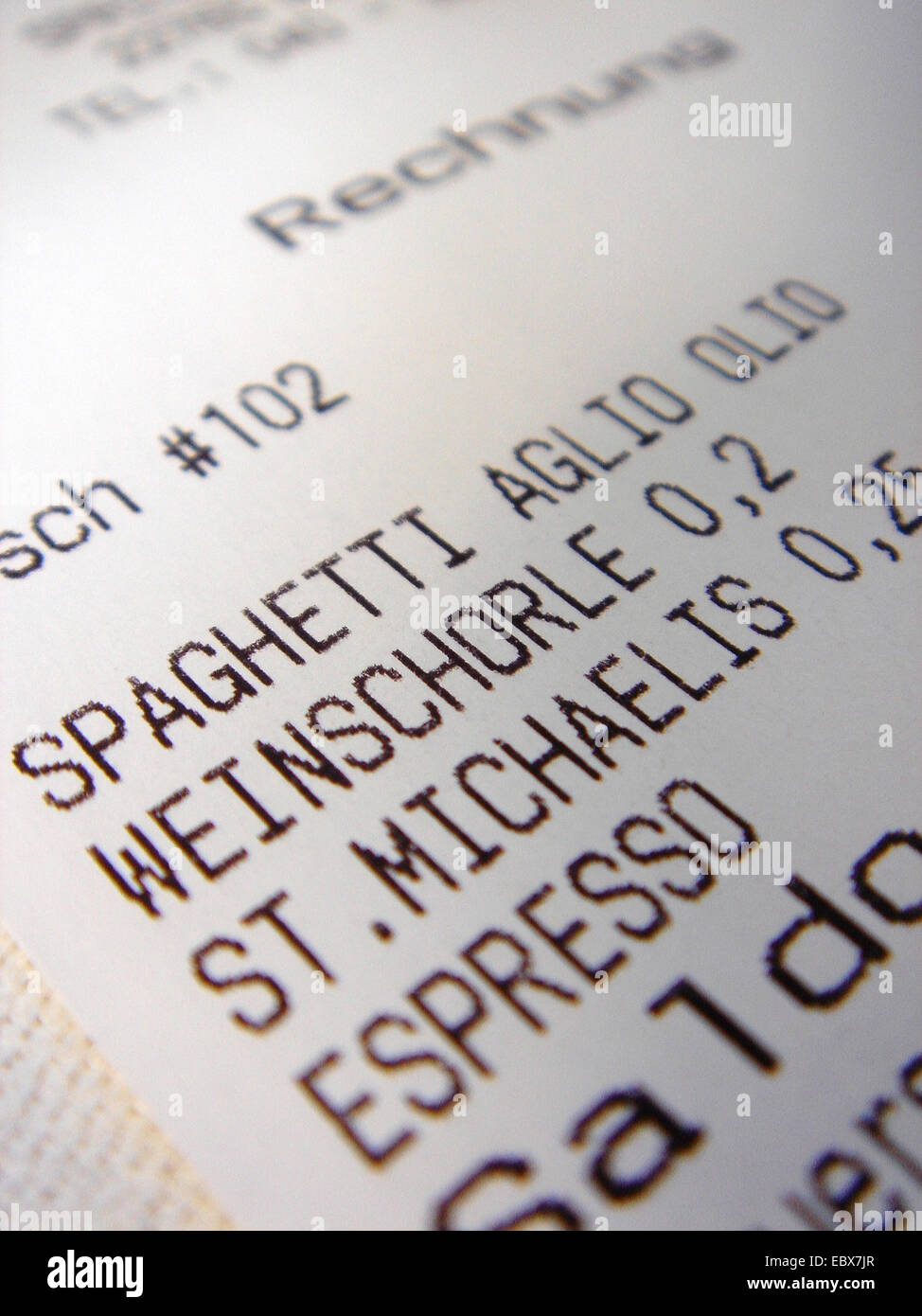 L'encaissement dans un restaurant Banque D'Images