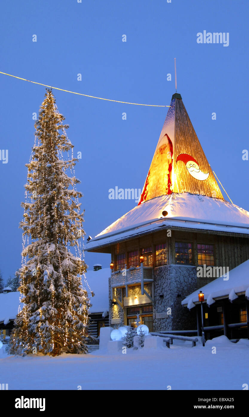 Village du Père Noël, la Finlande, la Laponie, Rovaniemi Banque D'Images