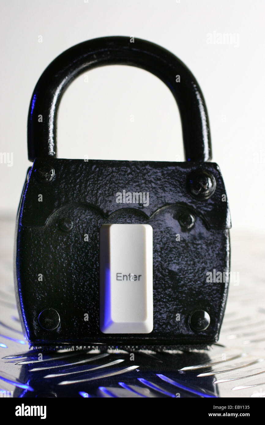 Cadenas avec une touche d'entrée Banque D'Images