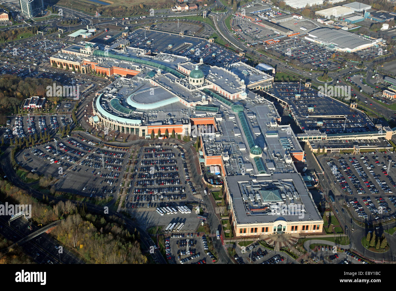 Vue aérienne du centre Trafford de Manchester, Royaume-Uni Banque D'Images