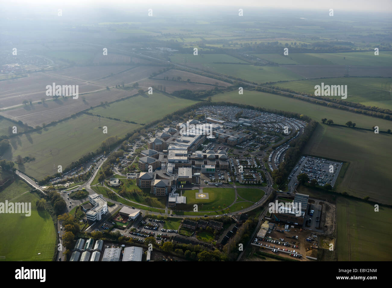 Une vue aérienne de l'hôpital de l'Université de Norfolk et Norwich Banque D'Images