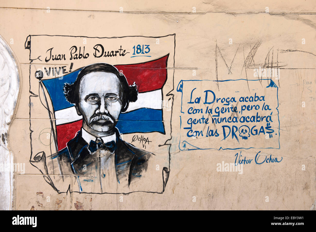 Dominikanische Republik, Santo Domingo, la Zona Colonial, Graffiti, Banque D'Images