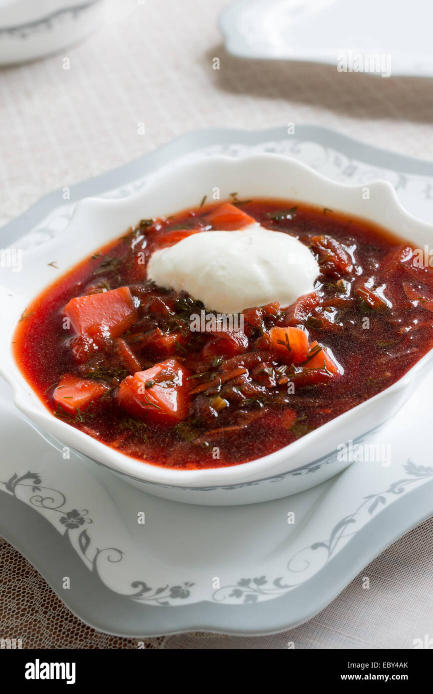 Borsch-Russian plat national Banque D'Images