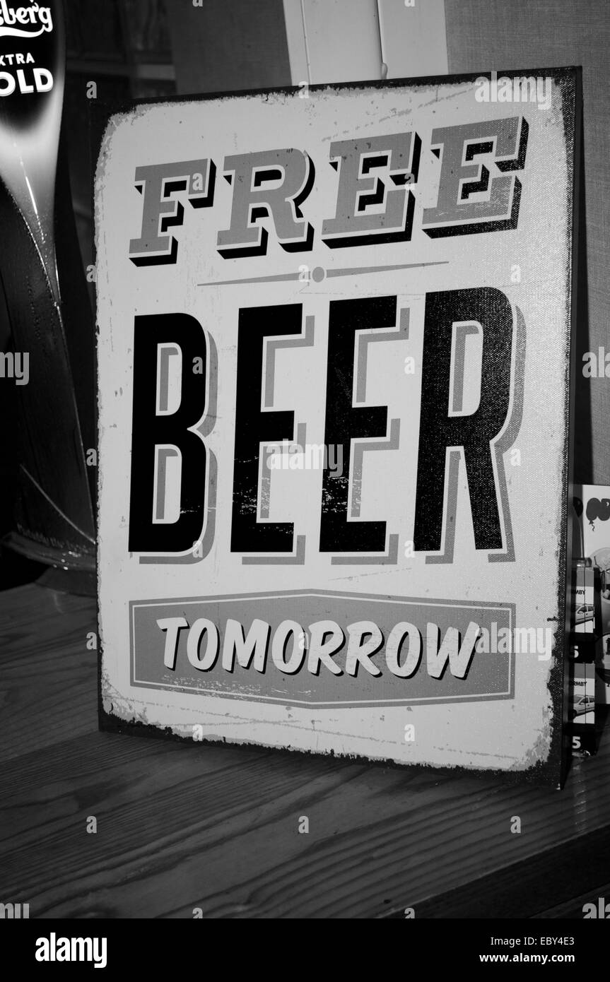 Free Beer SIGNE DEMAIN Banque D'Images