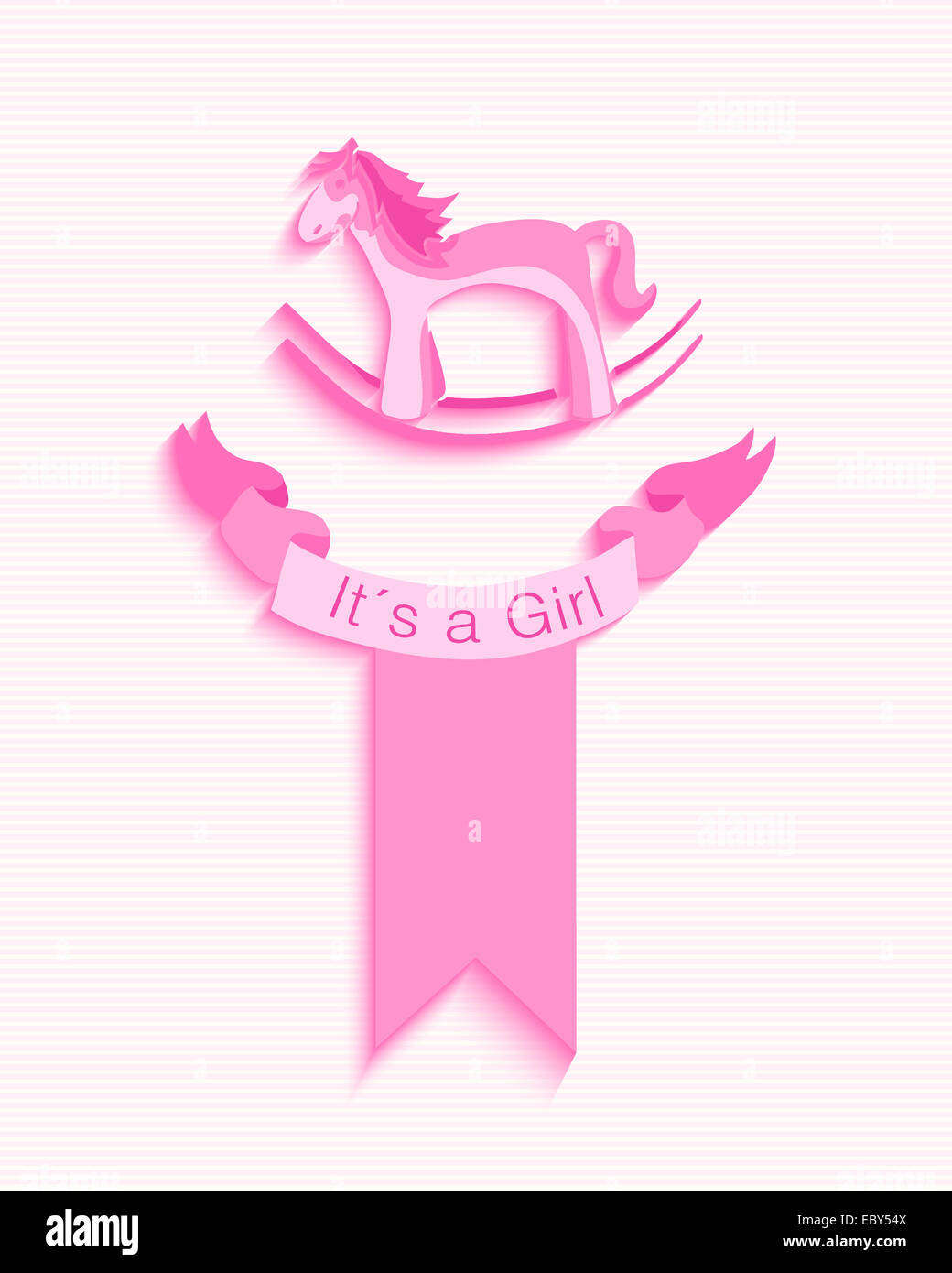 Carte d'invitation de douche de bébé fille avec son design une fille du texte. Fichier vectoriel EPS10 organisé en couches pour l'édition facile. Banque D'Images