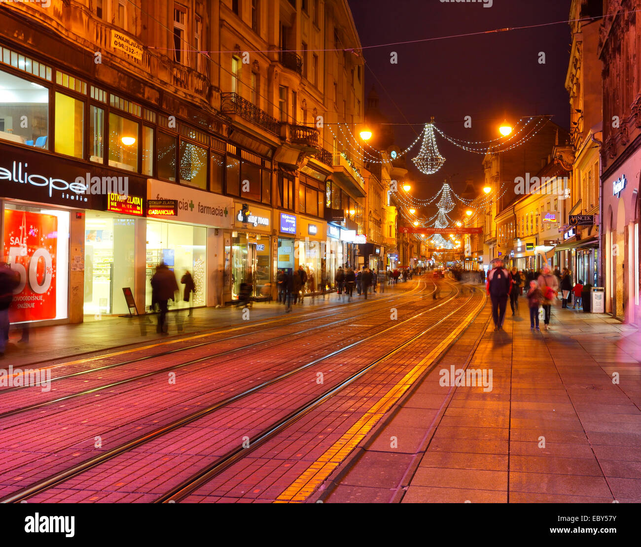 Zagreb, l'avent, rue Ilica Banque D'Images