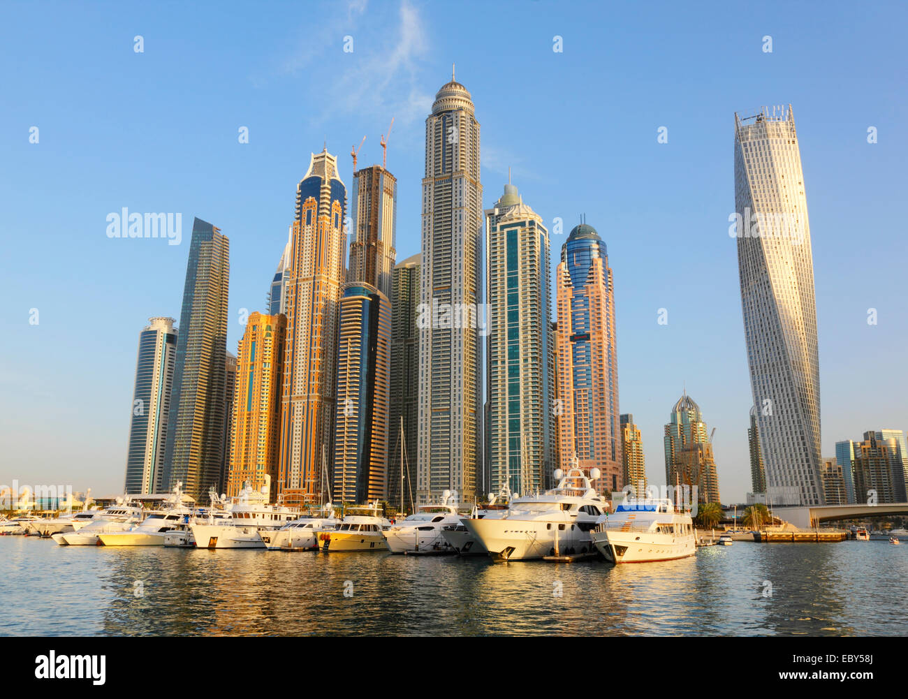 La Marina de Dubaï Waterfront Banque D'Images