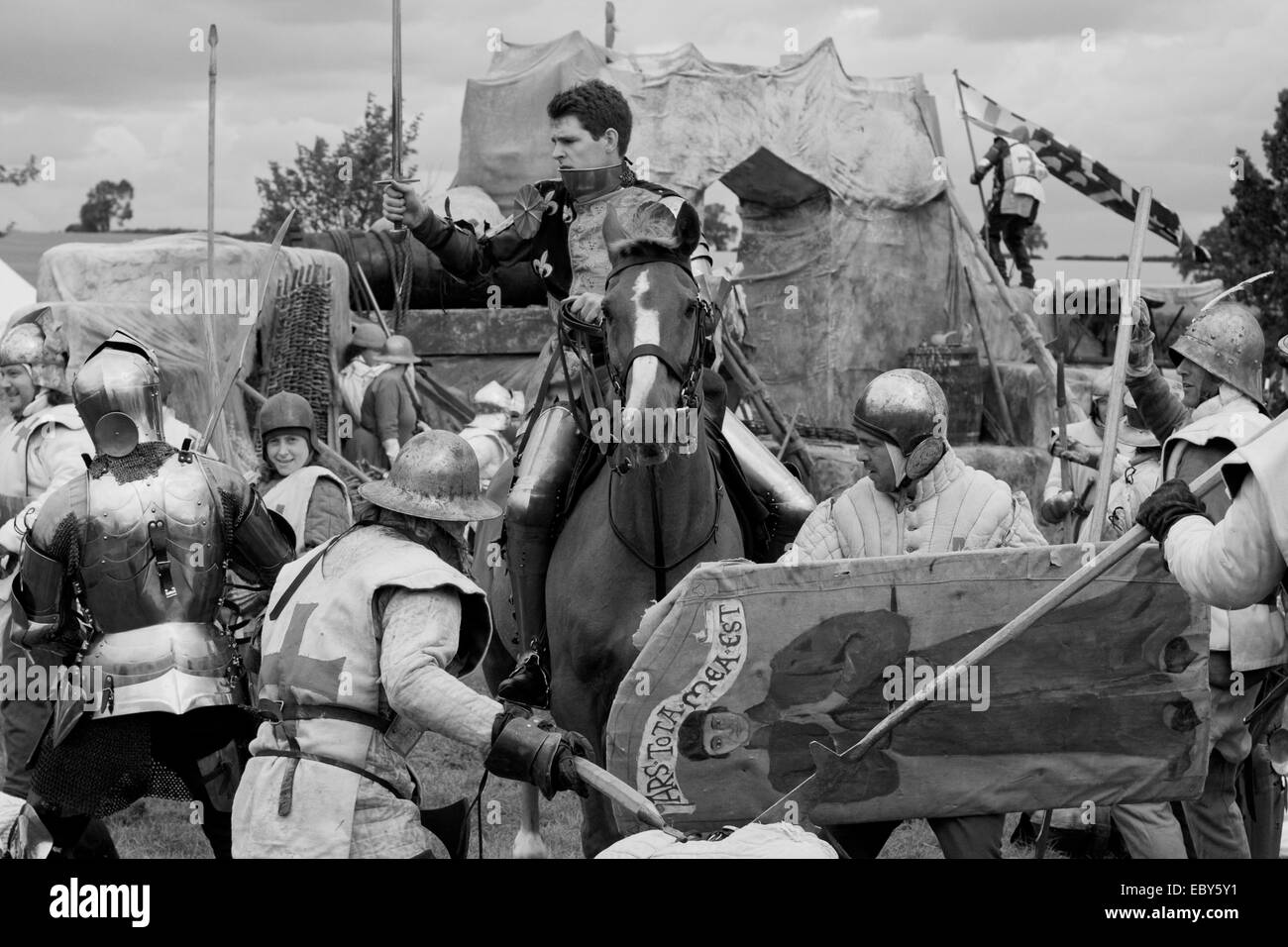 Reconstitution de bataille d'Agincourt Banque D'Images