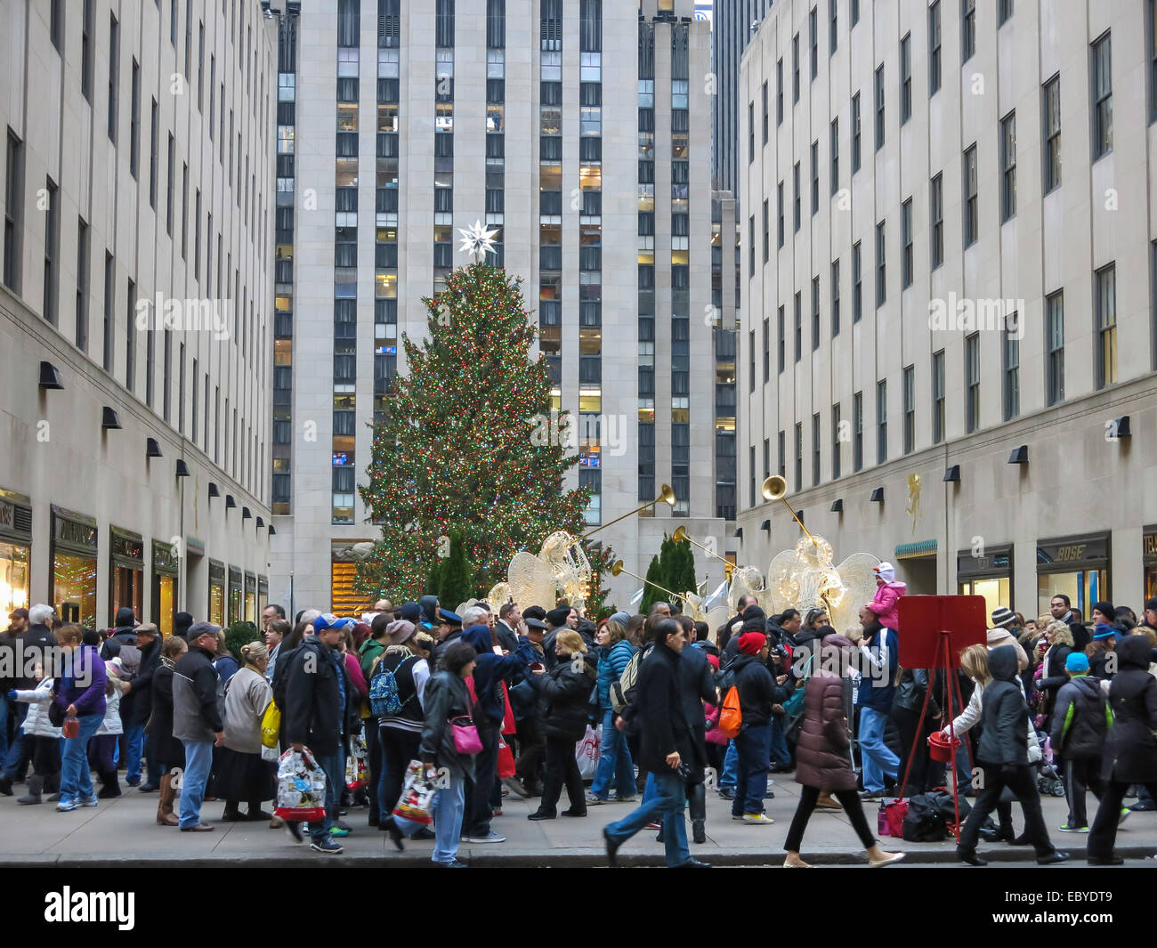 L'arbre de Noël du Rockefeller Center, NEW YORK, USA Banque D'Images