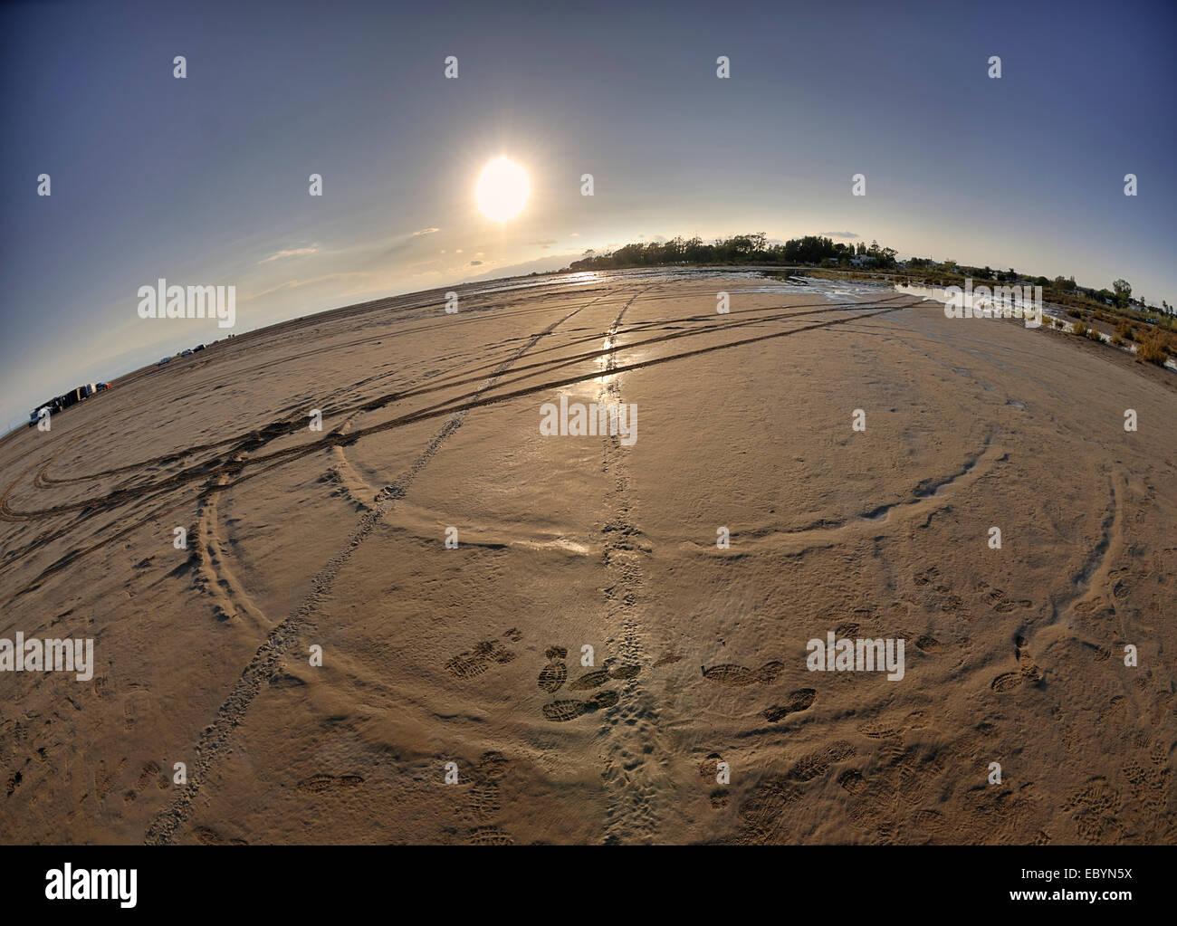 Cercles sur un sol sableux Banque D'Images