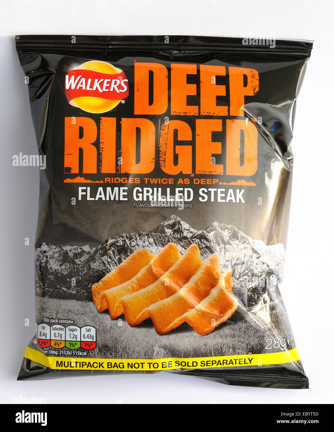 Les marcheurs des flammes strié steak grillé chips UK Banque D'Images