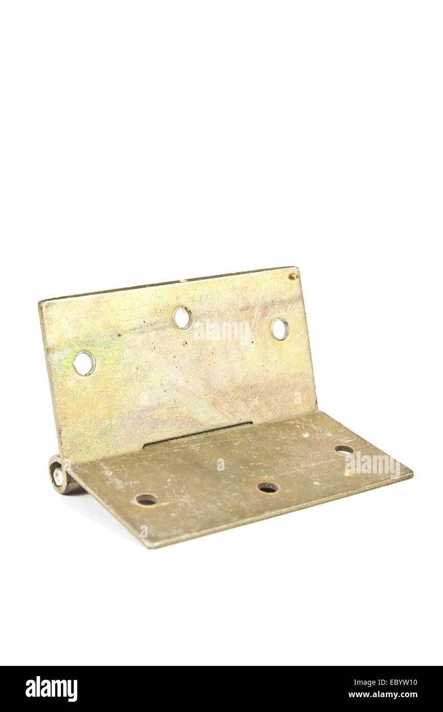 Large support de compas en laiton porte de bois sur un fond blanc Banque D'Images