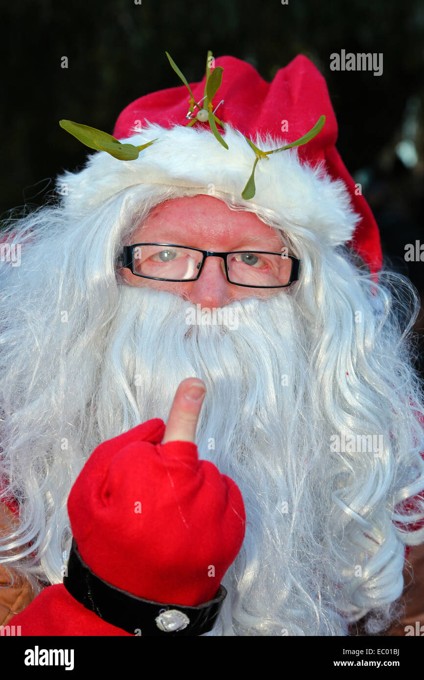 Londres, Royaume-Uni. 6 décembre 2014. Les participants habillés en Père Noël dans le Londres 2014 Santacon dans les rues de Londres qui célèbre sa 20e année anniversdary ce crédit : Paul Brown/Alamy Live News Banque D'Images