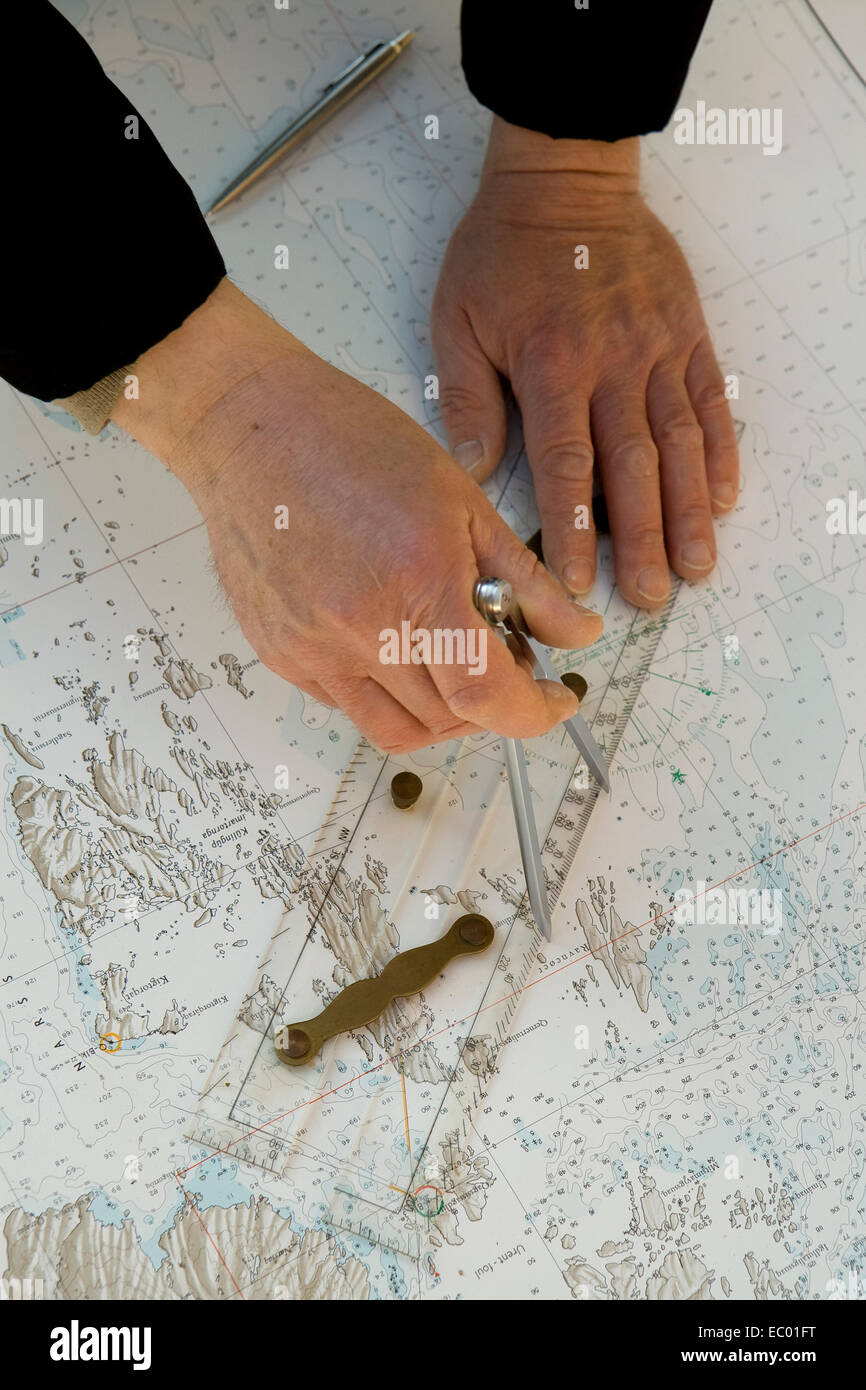 Mesure d'un navigateur dans un graphique à distance Banque D'Images