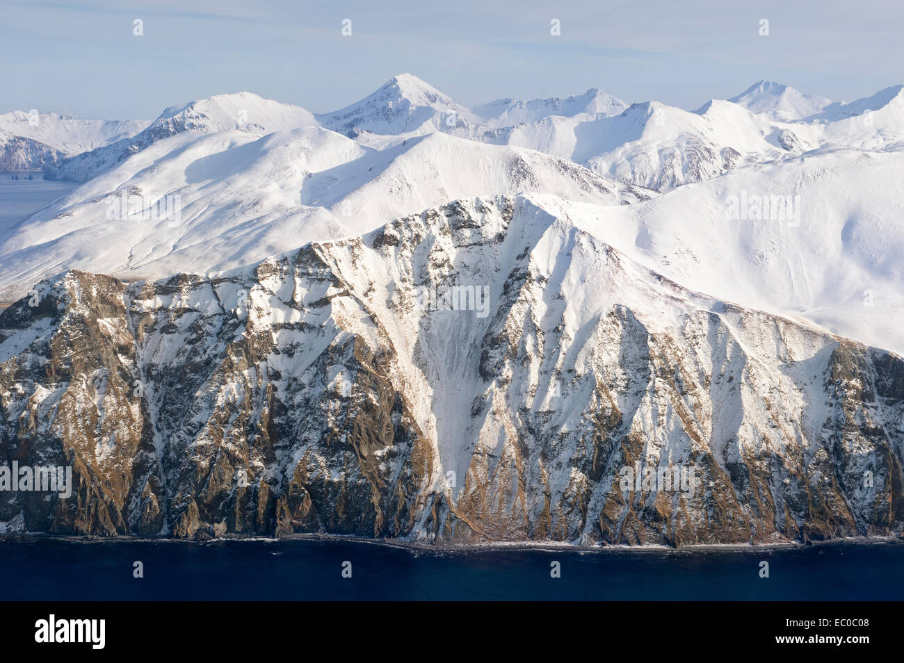 Vue aérienne d'Aleutian Islands Banque D'Images