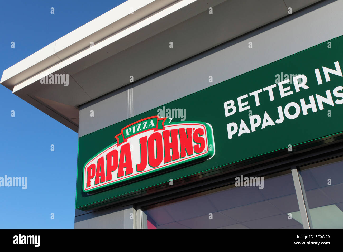 Papa John's pizza à emporter, Stafford Banque D'Images