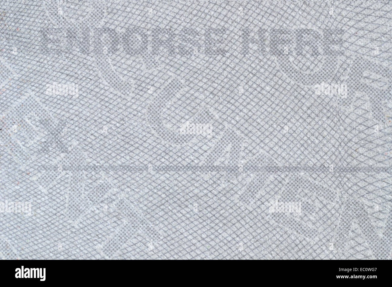 Un gros plan macro de l'arrière d'un chèque en blanc pour l'arrière-plan ou l'espace de copie. Banque D'Images