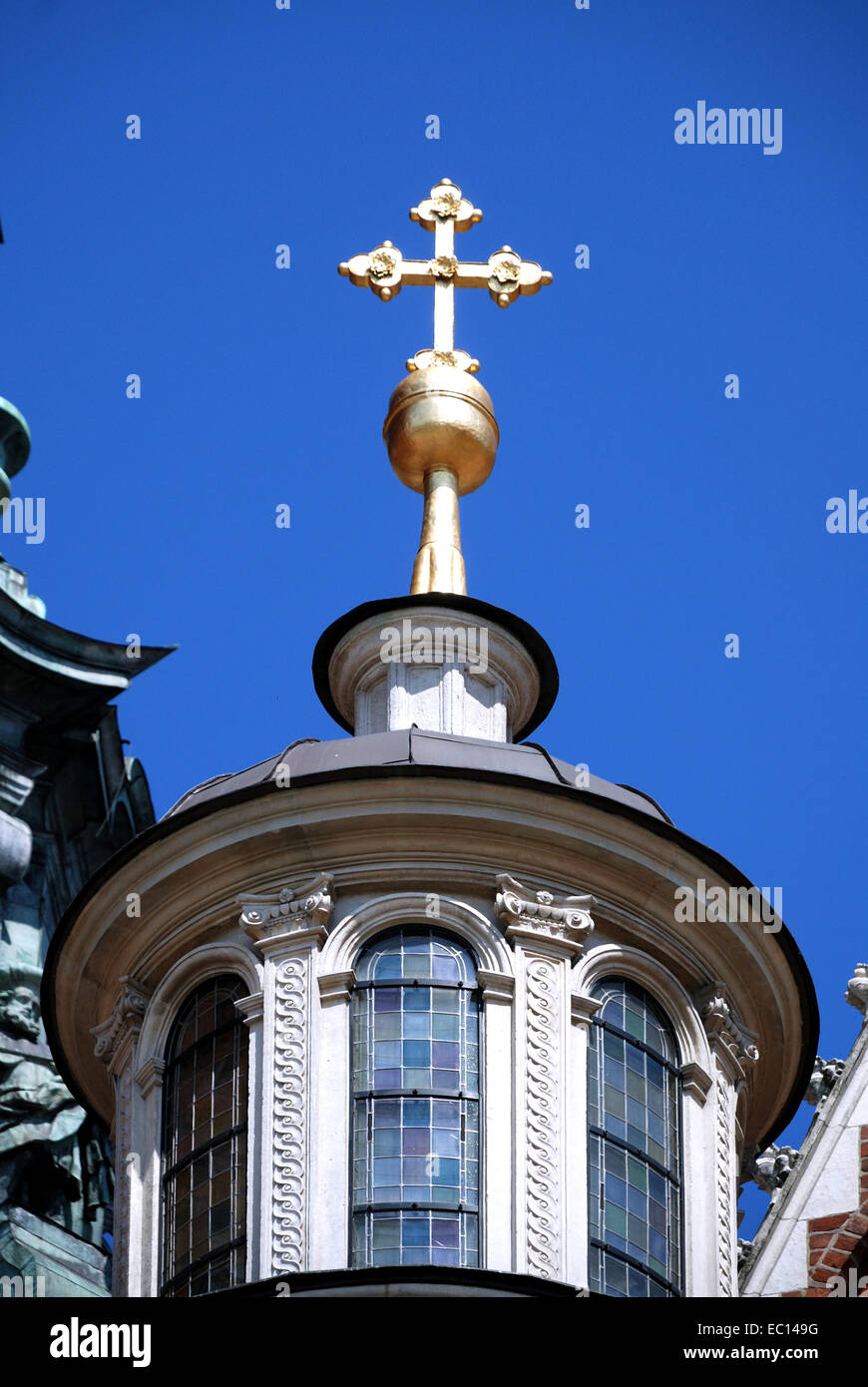 Cron sur la cathédrale dans le cadre du Château Royal de Wawel à Cracovie en Pologne de Hil. Banque D'Images