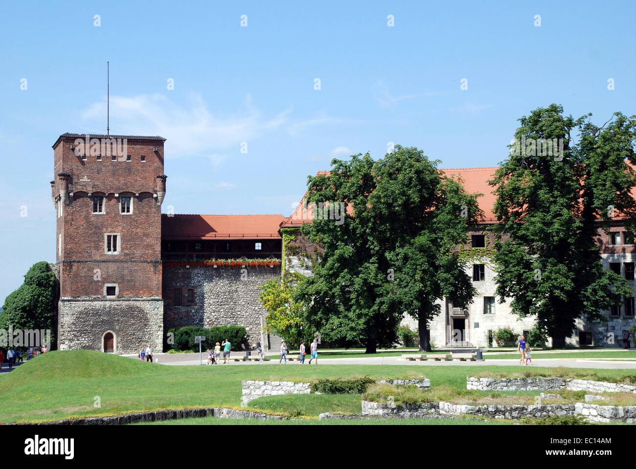 La colline de Wawel de Cracovie en Pologne. Banque D'Images