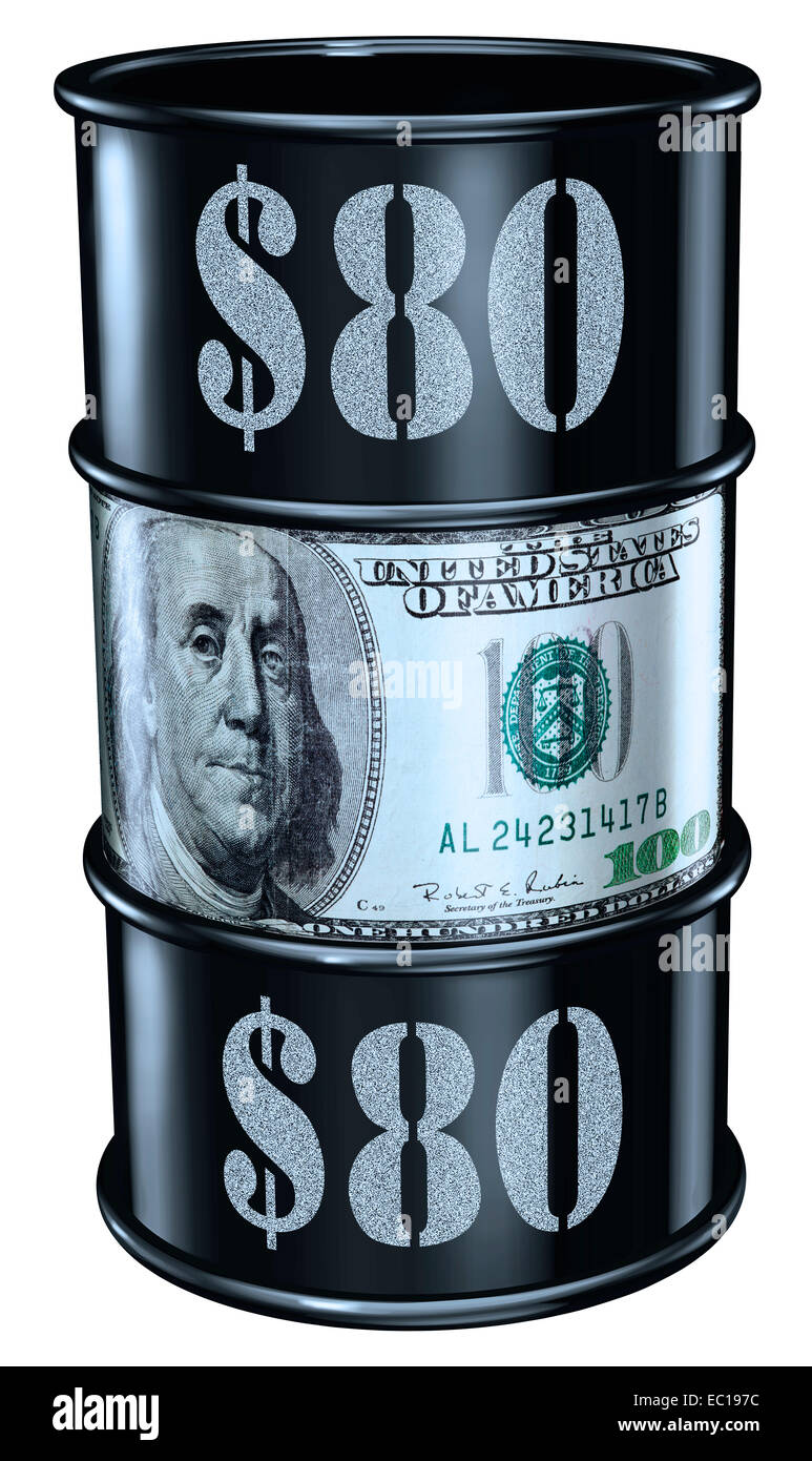Le baril de pétrole au prix de 80 Banque D'Images