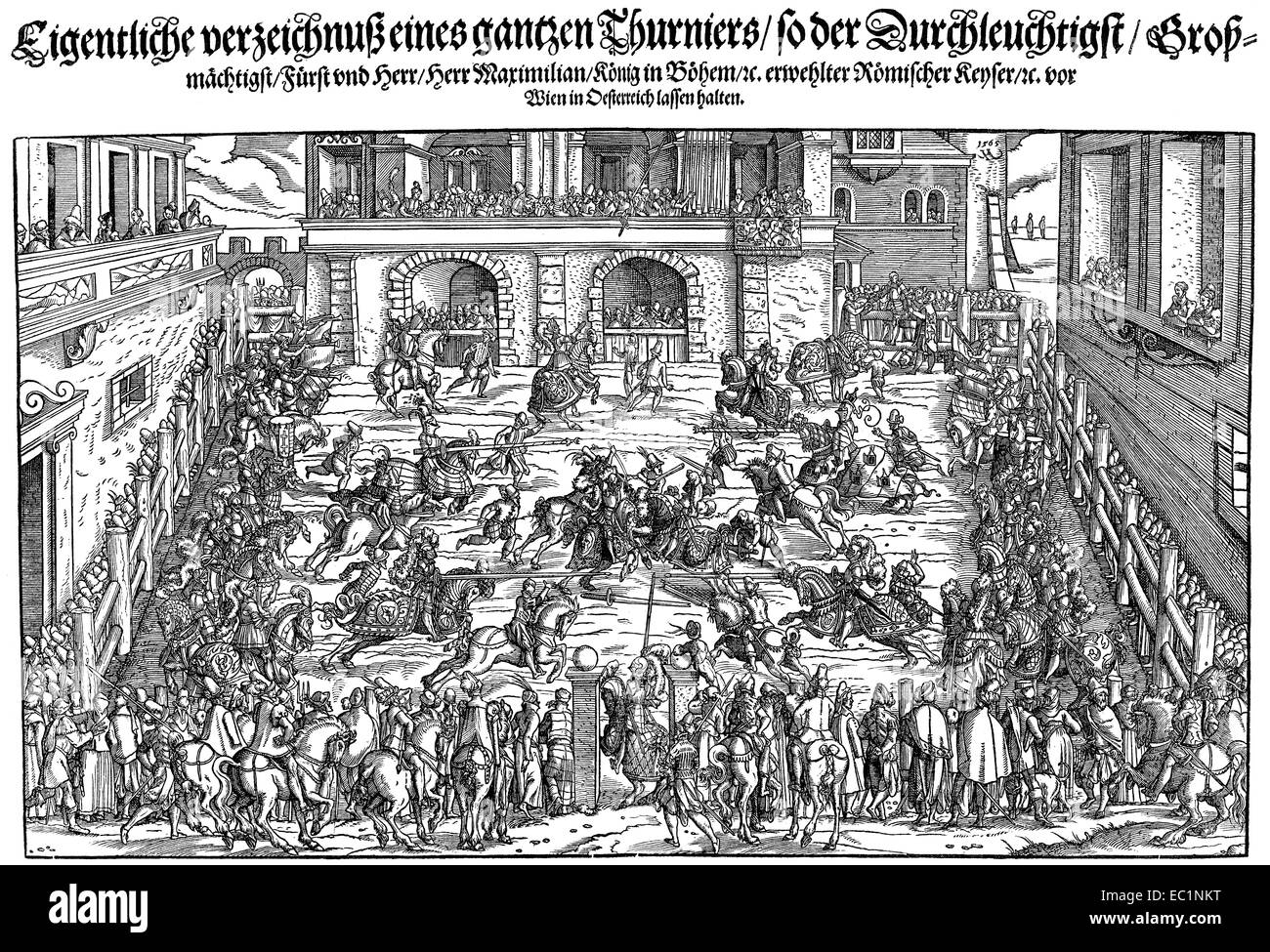 Tournoi des chevaliers, 16e siècle, l'empereur Maximilien I., Vienne, Autriche, Europe, Banque D'Images