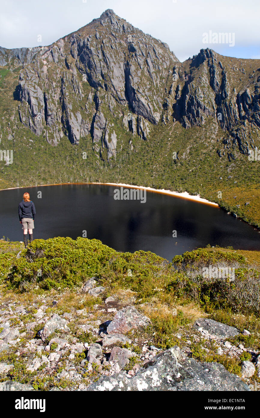 Lake Rhona, mis en commun sur les pentes de la gamme Denison Banque D'Images