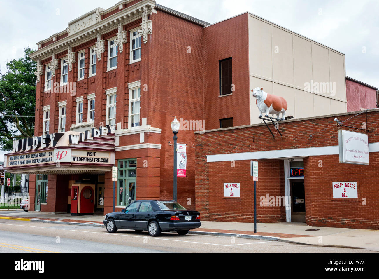 Illinois Edwardsville,main Street,route historique 66,panneau,boucher