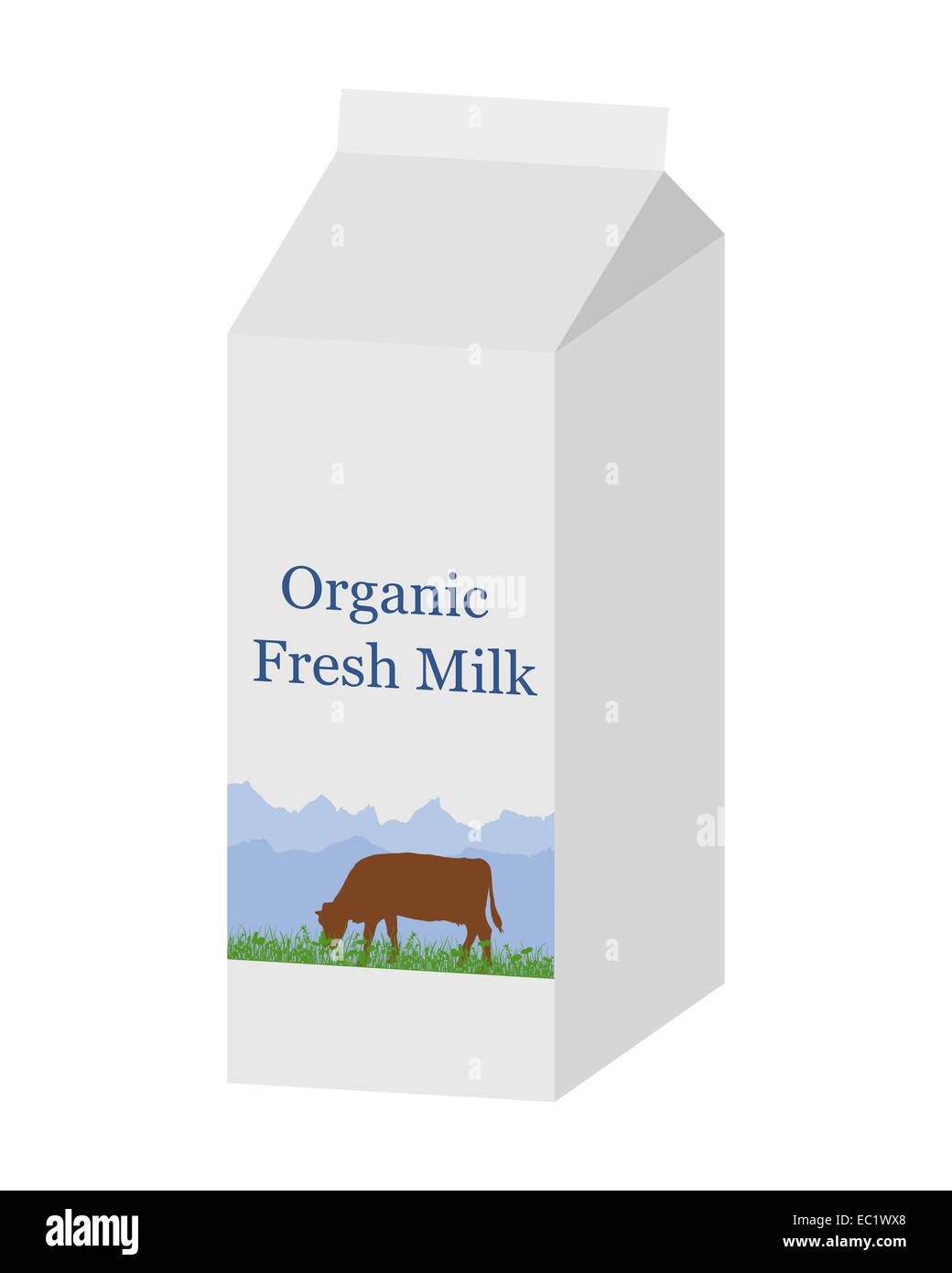 Carton de lait bio Banque D'Images