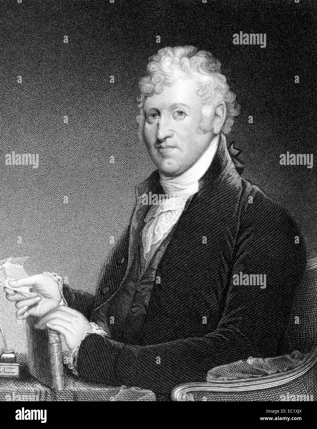 David Humphreys (1752-1818) sur gravure de 1835. Le colonel de la guerre d'Indépendance américaine. Banque D'Images