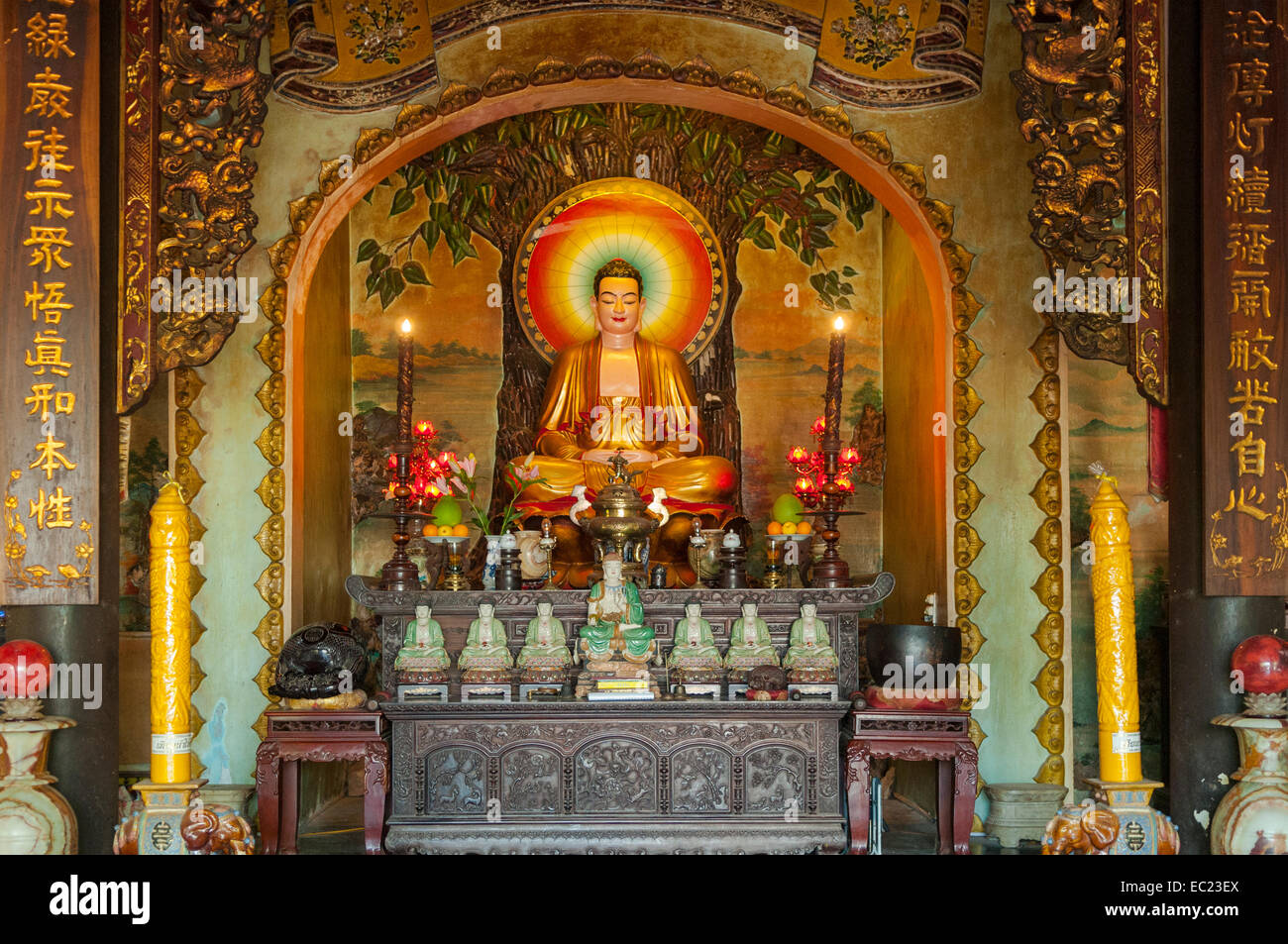 La pagode à l'intérieur de montagnes de marbre près de Hoi An, Vietnam Banque D'Images