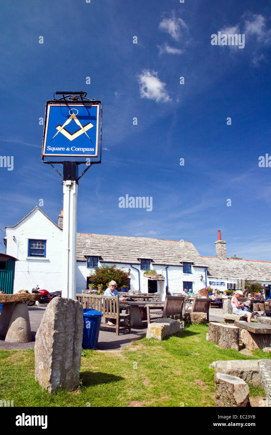 Le Square and Compass country pub dans le village de Dorset Worth Matravers England UK Banque D'Images