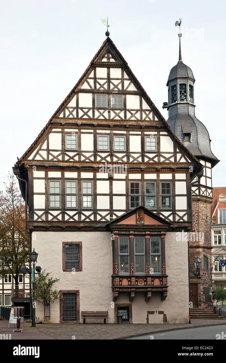 Hôtel de ville historique, Höxter, Weser Uplands, Rhénanie du Nord-Westphalie, Allemagne Banque D'Images