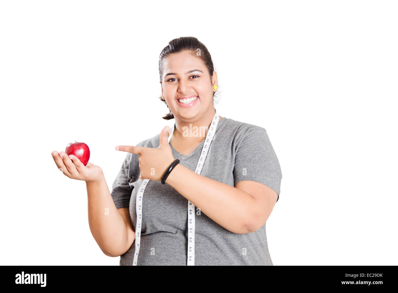 Indian Lady obèses suivant un régime de perte de poids Banque D'Images