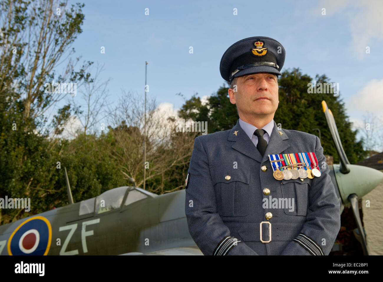 Le chef d'escadron Shaun Pascoe RAF St Mawgan Newquay Cornwall UK Banque D'Images