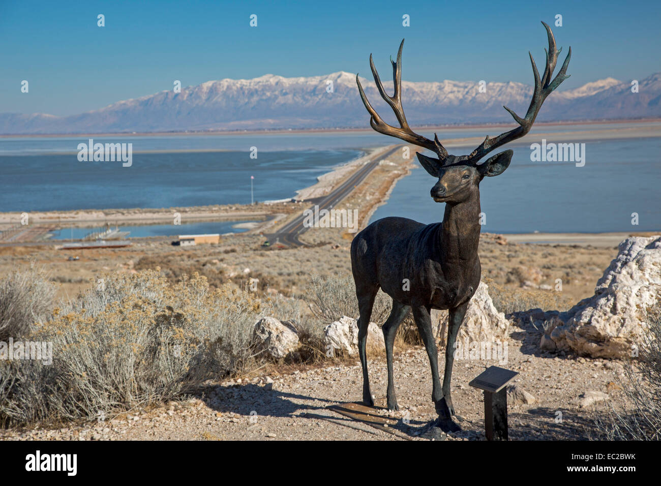 Antelope Island, une île State Park dans l'Utah's Great Salt Lake. Banque D'Images