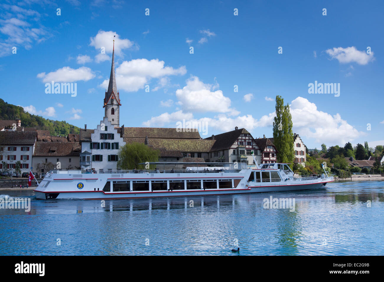 Stein am Rhein avec le monastère de St Georgen, Haut Rhin, canton de Schaffhouse, Suisse, Europe Banque D'Images