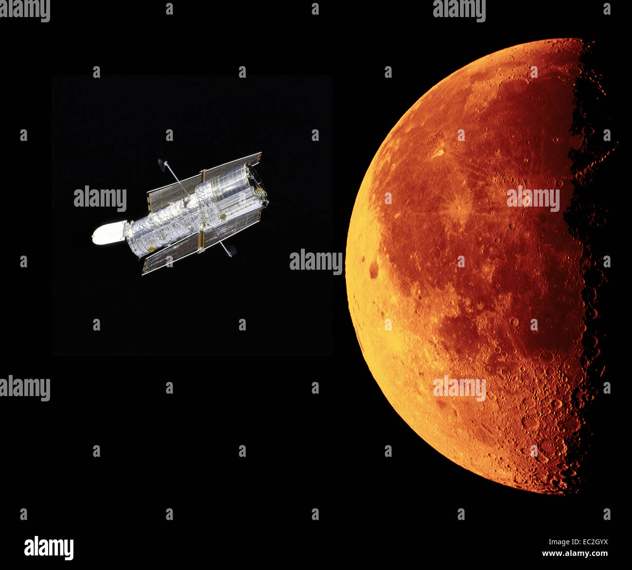 NASA Hubble photographier la lune Banque D'Images