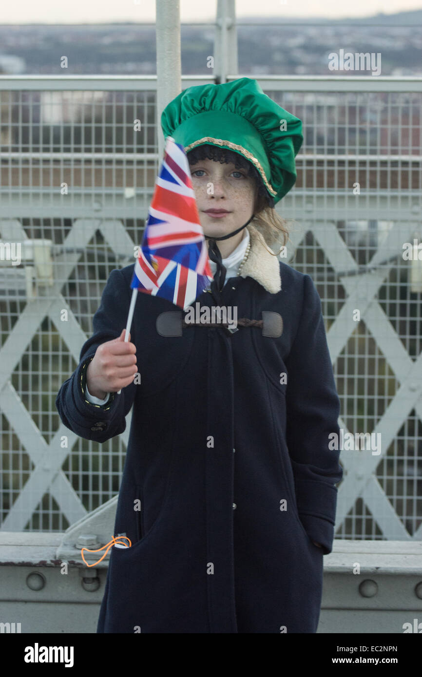 Girl waving flag union Banque D'Images